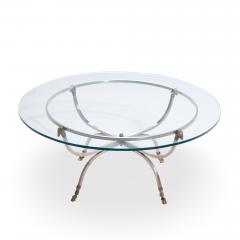 Maison Jansen Maison Jansen Mid Century Round Rams Head Glass Top Coffee Table - 4501399