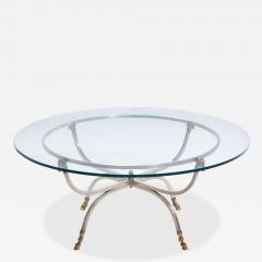 Maison Jansen Maison Jansen Mid Century Round Rams Head Glass Top Coffee Table - 4504111
