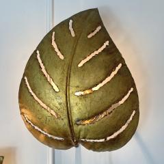 Maison Jansen Maison Jansen Monstera single leaf wall lights 1970s - 3030823