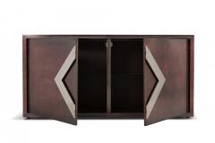 Maison Jansen Maison Jansen Red Copper Patinated Brass Credenza With Diamond Door Handle - 843516