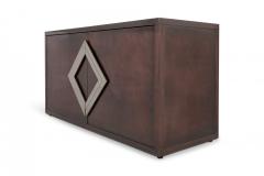 Maison Jansen Maison Jansen Red Copper Patinated Brass Credenza With Diamond Door Handle - 843521