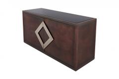 Maison Jansen Maison Jansen Red Copper Patinated Brass Credenza With Diamond Door Handle - 843522