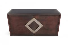 Maison Jansen Maison Jansen Red Copper Patinated Brass Credenza With Diamond Door Handle - 843523