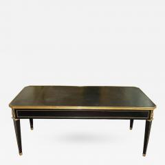 Maison Jansen Maison Jansen Refined Coffee Table with Decorative Gold Bronze and Leather Top - 377251