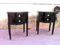 Maison Jansen Maison Jansen Refined Pair of Black Lacquered Bedsides or Side Tables - 3363356