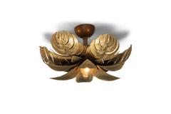 Maison Jansen Maison Jansen Regency Brass Palm Chandelier 1970s - 939575