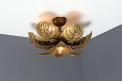 Maison Jansen Maison Jansen Regency Brass Palm Chandelier 1970s - 939577