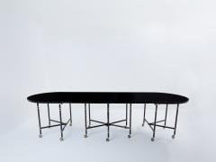 Maison Jansen Maison Jansen Royal dining table black lacquered top 1960s - 3508678