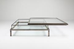 Maison Jansen Maison Jansen Sliding Coffee Table in Chrome and Brass 1970s - 1237826