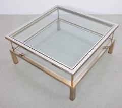 Maison Jansen Maison Jansen Sliding Top Coffee Table in Brass and Chrome - 550114