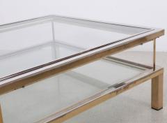 Maison Jansen Maison Jansen Sliding Top Coffee Table in Brass and Chrome - 550117