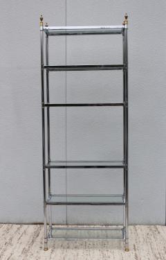 Steel and Brass Etagere in the Style of Maison Jansen For Sale at 1stDibs