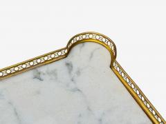 Maison Jansen Maison Jansen Style Hollywood Regency Brass Marble Ebonized Open Nightstands - 4309921