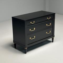 Maison Jansen Maison Jansen Style Hollywood Regency Chest Black Lacquer Bronze 1970s - 3775152