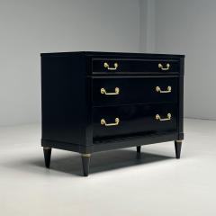 Maison Jansen Maison Jansen Style Hollywood Regency Chest Black Lacquer Bronze 1970s - 3775153