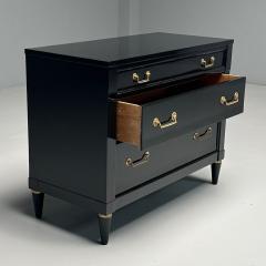 Maison Jansen Maison Jansen Style Hollywood Regency Chest Black Lacquer Bronze 1970s - 3775154