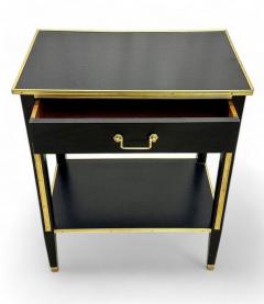 Maison Jansen Maison Jansen Style Hollywood Regency Nightstands Black Painted Wood Brass - 3908080