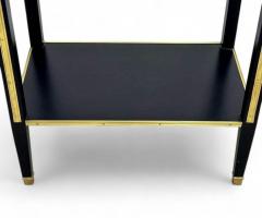 Maison Jansen Maison Jansen Style Hollywood Regency Nightstands Black Painted Wood Brass - 3908083