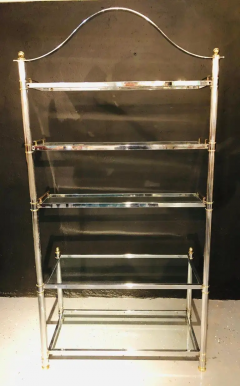 Maison Jansen Maison Jansen Style Hollywood Regency tag re Bookcase Brass and Steel Design - 2489076