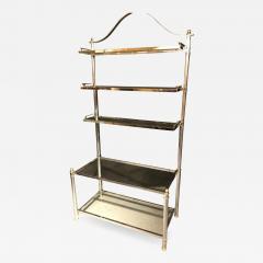 Maison Jansen Maison Jansen Style Hollywood Regency tag re Bookcase Brass and Steel Design - 2490502