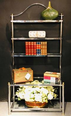 Maison Jansen Maison Jansen Style Hollywood Regency tag re Bookcase Brass and Steel Design - 2974386