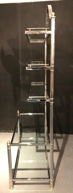 Maison Jansen Maison Jansen Style Hollywood Regency tag re Bookcase Brass and Steel Design - 2974392