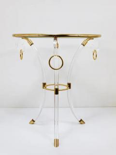 Maison Jansen Maison Jansen Style Lucite Gilt Metal Tripod Coffee Table Pedestal Gueridon - 4066685