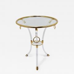 Maison Jansen Maison Jansen Style Lucite Gilt Metal Tripod Coffee Table Pedestal Gueridon - 4069513