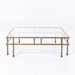 Maison Jansen Maison Jansen Style Mid Century Large Italian Brass and Glass Coffee Table - 4207378