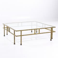 Maison Jansen Maison Jansen Style Mid Century Large Italian Brass and Glass Coffee Table - 4207380