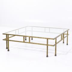 Maison Jansen Maison Jansen Style Mid Century Large Italian Brass and Glass Coffee Table - 4207381