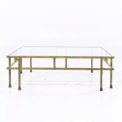 Maison Jansen Maison Jansen Style Mid Century Large Italian Brass and Glass Coffee Table - 4207383