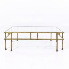 Maison Jansen Maison Jansen Style Mid Century Large Italian Brass and Glass Coffee Table - 4207384