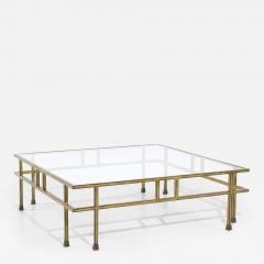 Maison Jansen Maison Jansen Style Mid Century Large Italian Brass and Glass Coffee Table - 4207712