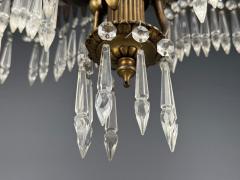 Maison Jansen Maison Jansen Style Palm Leaf Chandelier Gilt Bronze Crystal France 1940s - 4469161