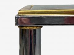 Maison Jansen Maison Jansen Style Steel Brass Glass Console Table France 1970s - 4413698