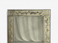 Maison Jansen Maison Jansen Style Verre glomis Glass Wood Venetian Wall Mirror 20th c  - 4446109