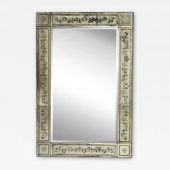 Maison Jansen Maison Jansen Style Verre glomis Glass Wood Venetian Wall Mirror 20th c  - 4446158