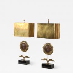 Maison Jansen Maison Jansen Sunflower Pair of Lamps 1970s - 1695047