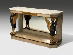 Maison Jansen Maison Jansen attr Hollywood Regency Giltwood Mirrored Console Table 1940s - 4094539