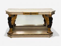 Maison Jansen Maison Jansen attr Hollywood Regency Giltwood Mirrored Console Table 1940s - 4094540