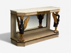 Maison Jansen Maison Jansen attr Hollywood Regency Giltwood Mirrored Console Table 1940s - 4094541