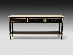 Maison Jansen Maison Jansen attr Hollywood Regency Satin Black Mahogany Large Console Table - 4092155