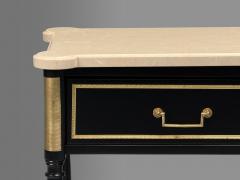 Maison Jansen Maison Jansen attr Hollywood Regency Satin Black Mahogany Large Console Table - 4092157
