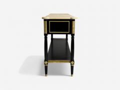 Maison Jansen Maison Jansen attr Hollywood Regency Satin Black Mahogany Large Console Table - 4092159