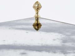 Maison Jansen Maison Jansen brass chrome mirrored two tier coffee table 1970s - 2894475