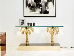 Maison Jansen Maison Jansen brass palm tree console table 1970s - 3404867