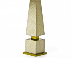 Maison Jansen Maison Jansen chicest obelisk shaped faux ivory marquetery pair of lamp - 872886