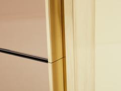 Maison Jansen Maison Jansen cream lacquer brass mirrored chest of drawers 1970s - 3487260
