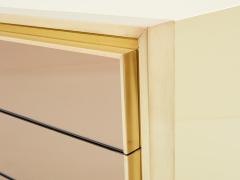 Maison Jansen Maison Jansen cream lacquer brass mirrored chest of drawers 1970s - 3487262